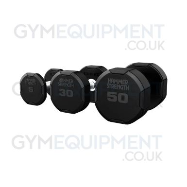 Hammer Strength Rubber Dumbbell Sets - 4 Sided