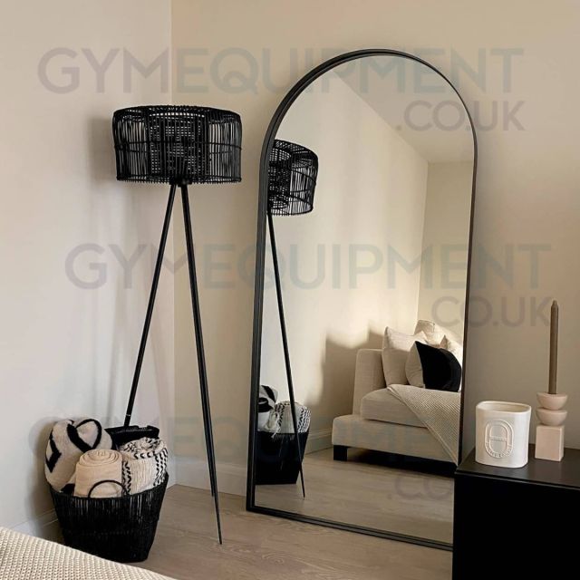 Arcus Arched Black Metal Mirror