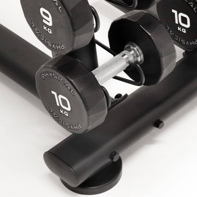Physical Upright Rack with 10 Pairs PU Dumbbells 1kg-10kg