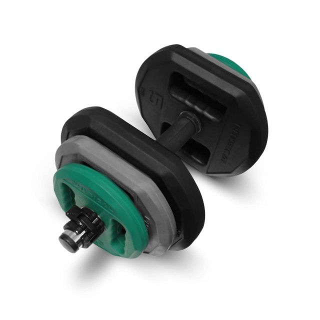 Physical Adjustable 17.5kg Rubber Dumbbell Set