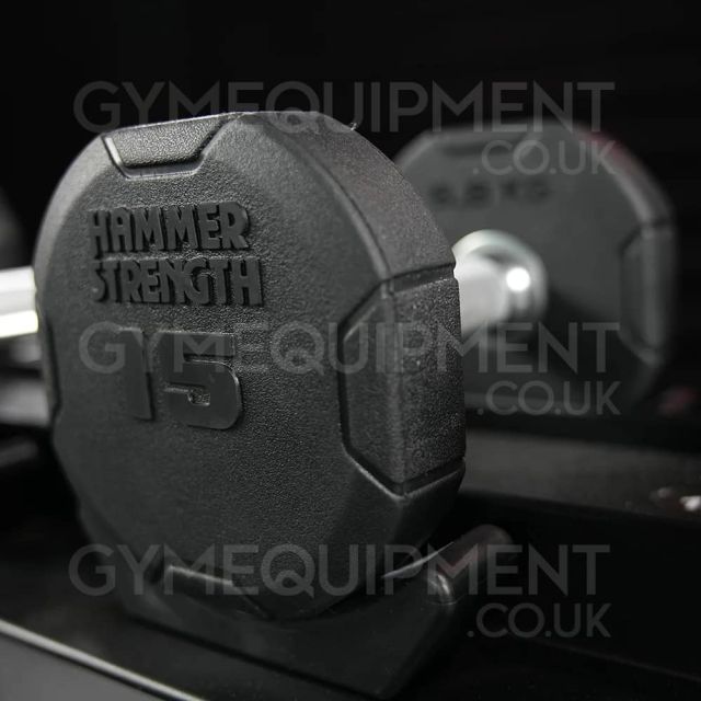 Hammer Strength Rubber Dumbbells - 4 Sided