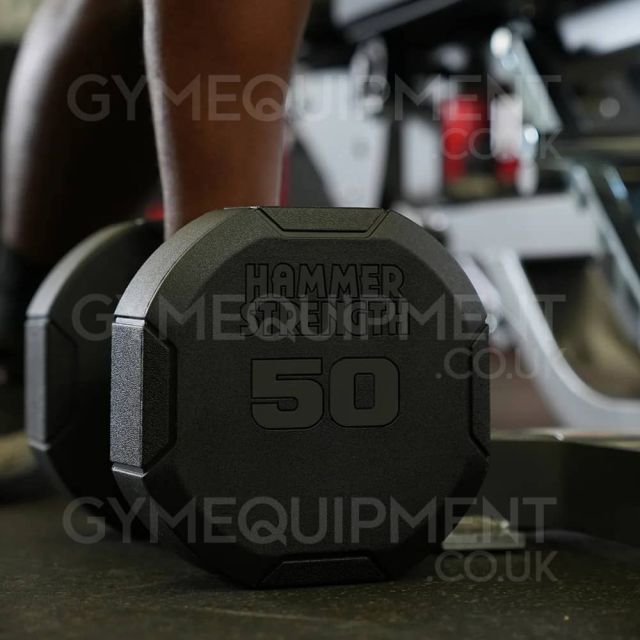 Hammer Strength Rubber Dumbbells - 4 Sided