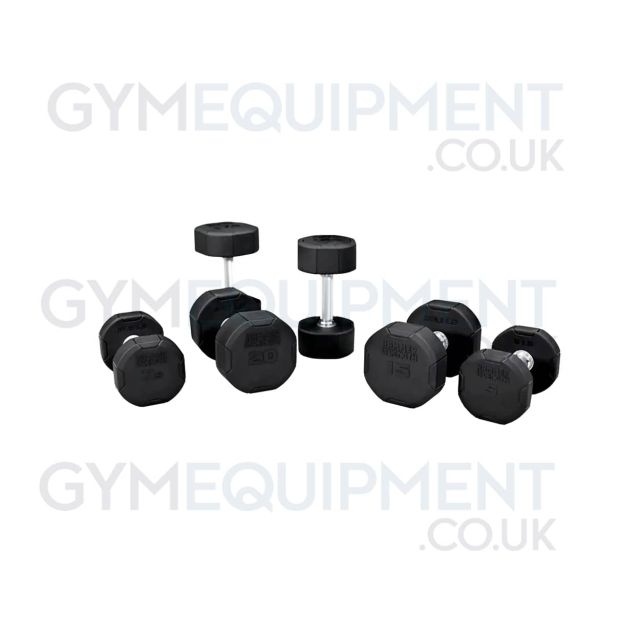 Hammer Strength Rubber Dumbbells - 4 Sided