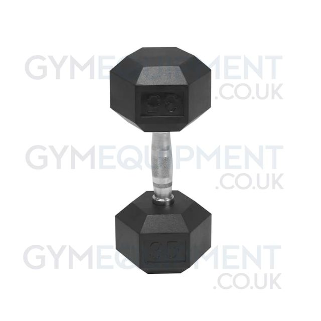 Hammer Strength Rubber Hex Dumbbells