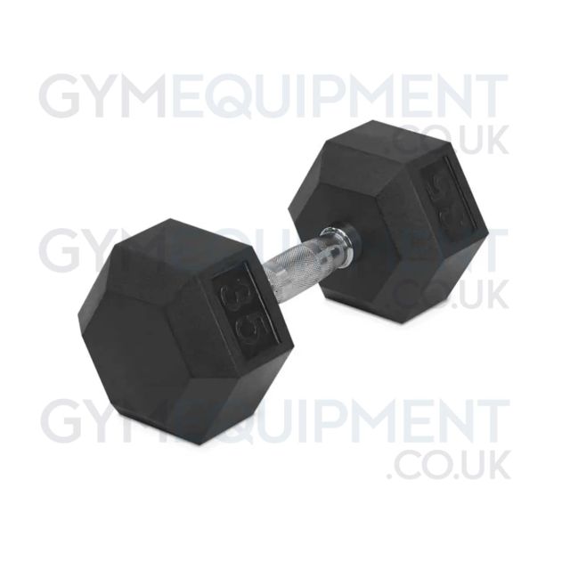 Hammer Strength Rubber Hex Dumbbells