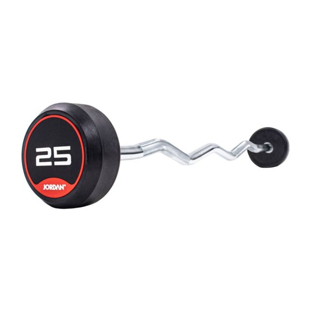 Jordan classic rubber barbell with curl bar