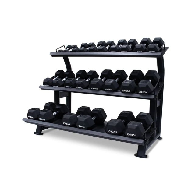 Jordan Hex Dumbbell Rack with Trays