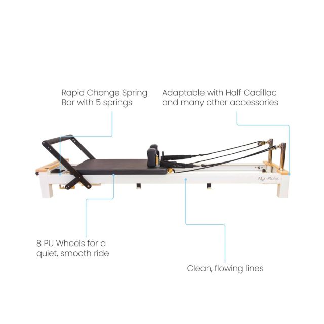 Align Pilates C8-S Pro White Pilates Reformer