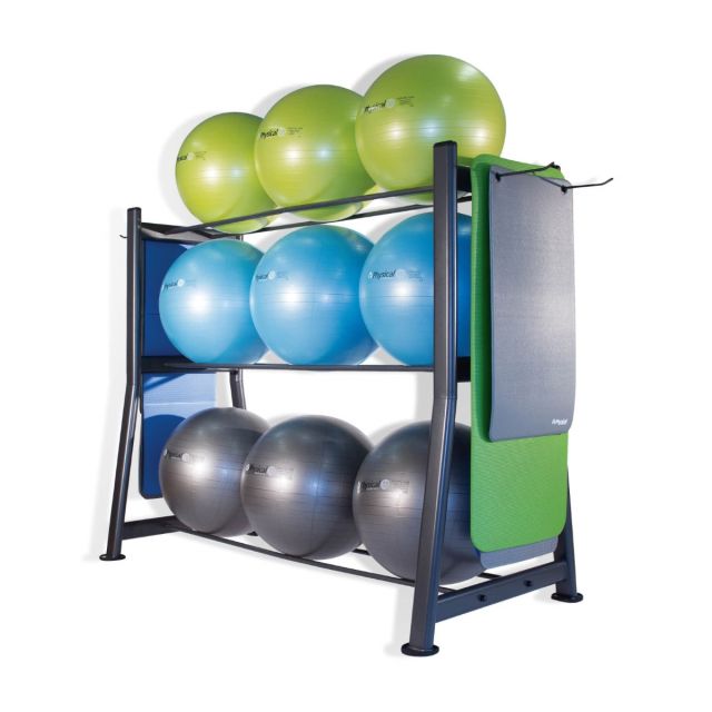 9 Stability Ball BOSU Mat Storage Rack